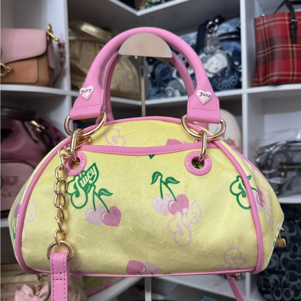 Juicy Couture Retro Yellow Cherry Satchel